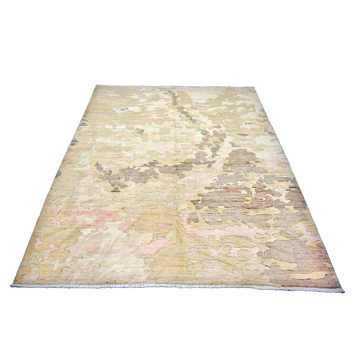 Turkish Modern Wool 6x8 Ivory, Tan & Taupe Handmade Area Rug #1144175