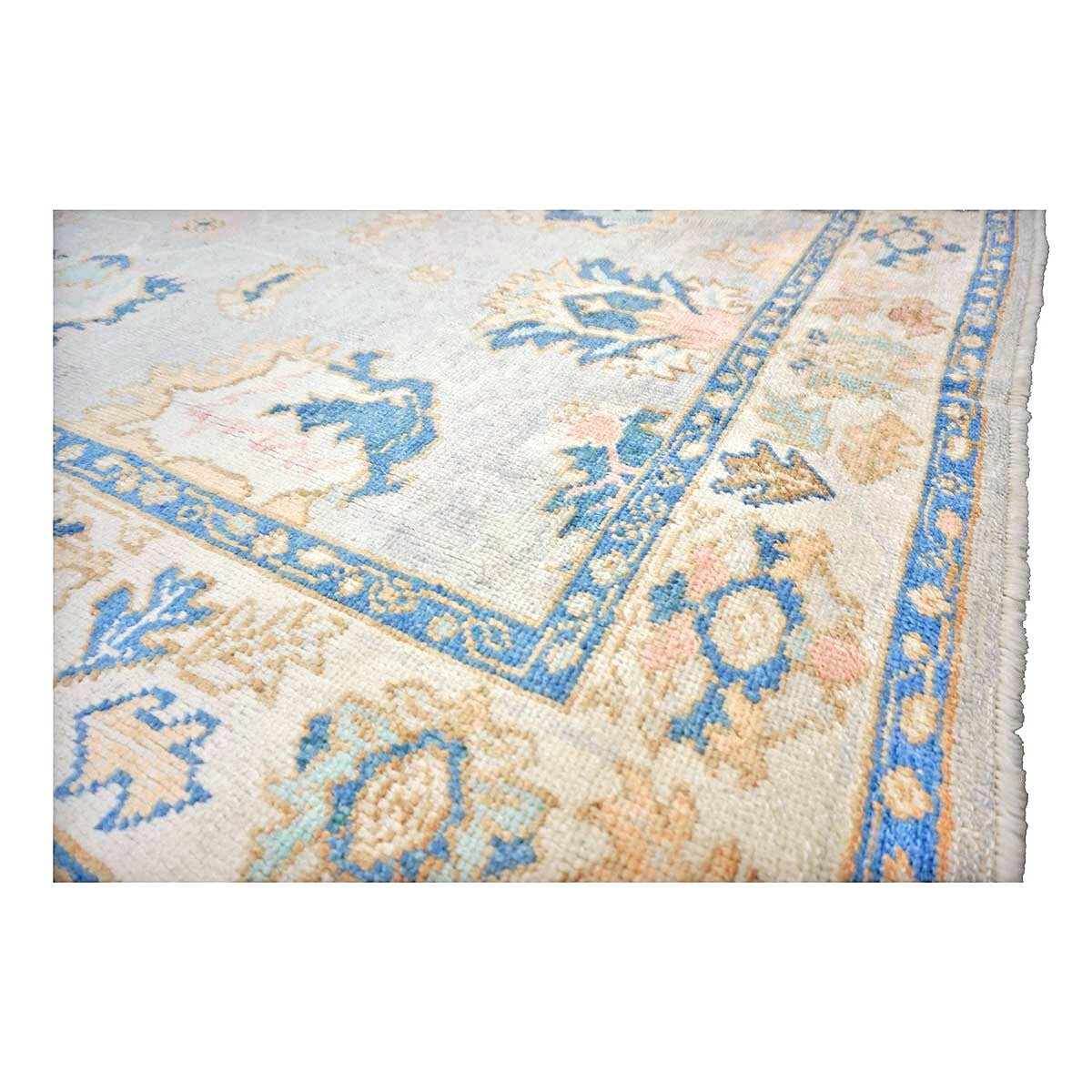 21st Century Turkish Oushak 5X8 Gray, Ivory & Slate Blue Handmade Area Rug #1144211