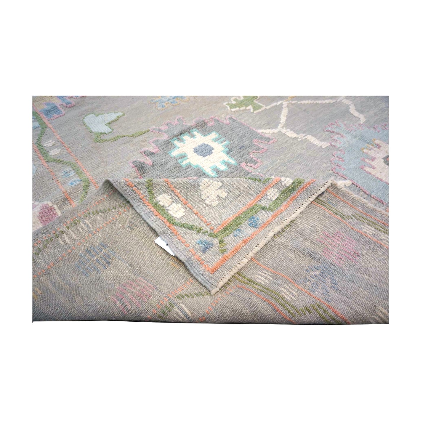 21st Century Turkish Oushak Wool 9X12 Gray & Ivory Handmade Area Rug #1144212