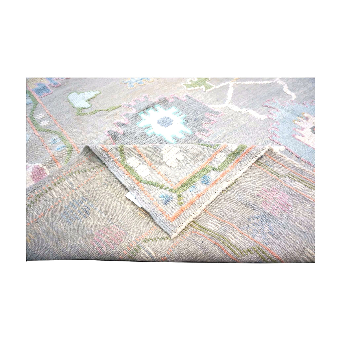 21st Century Turkish Oushak Wool 9X12 Gray & Ivory Handmade Area Rug #1144212