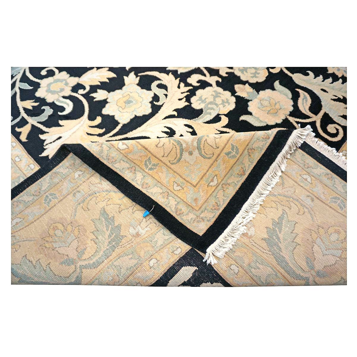 Sino-Persian Oushak Wool 10x14 Black & Tan Handmade Area Rug #1144261