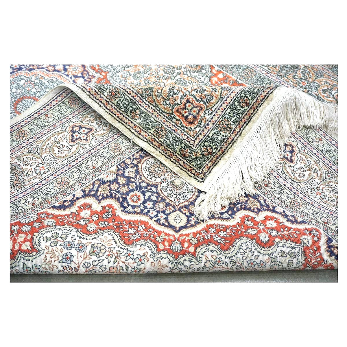 Vintage Sino-Persian Hereke Silk 3x5 Ivory, Red & Purple Handmade Area Rug #1144265
