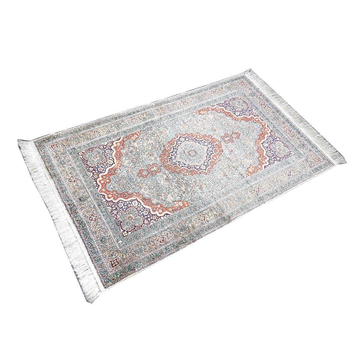 Vintage Sino-Persian Hereke Silk 3x5 Ivory, Red & Purple Handmade Area Rug #1144265