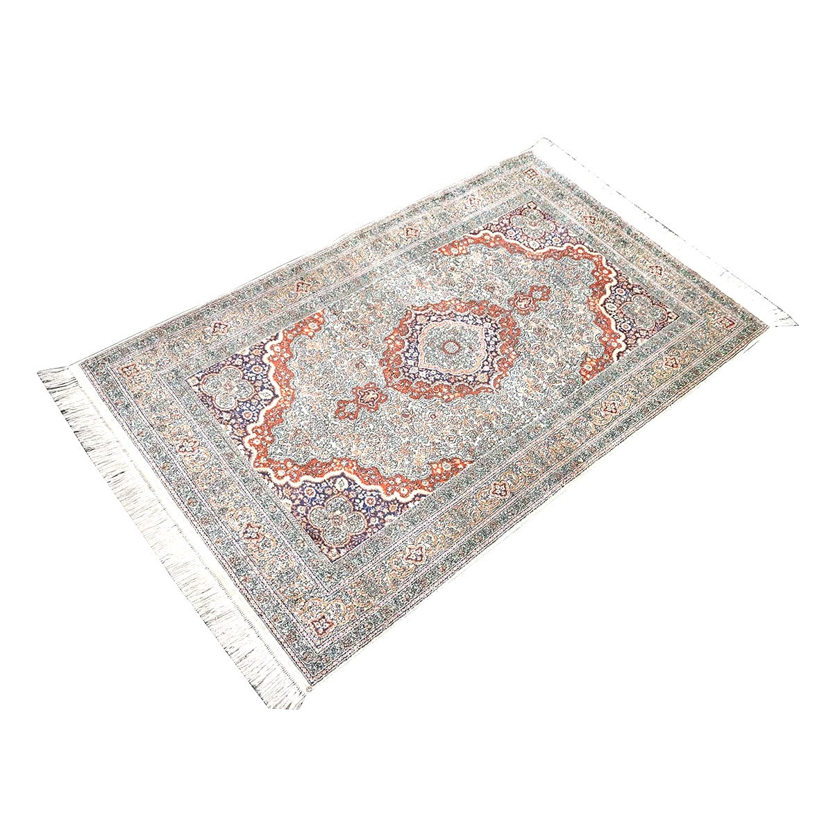 Vintage Sino-Persian Hereke Silk 3x5 Ivory, Red & Purple Handmade Area Rug #1144265