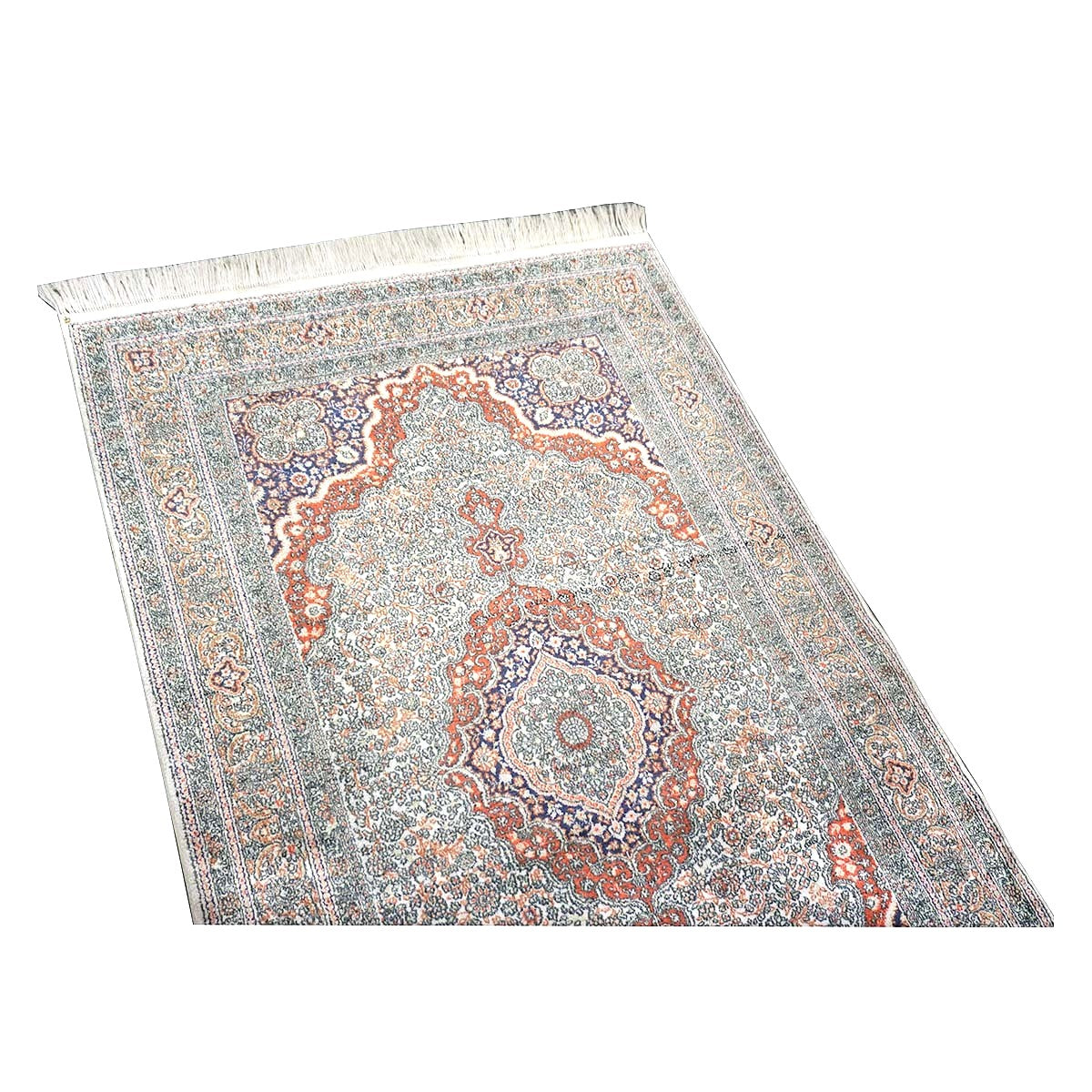 Vintage Sino-Persian Hereke Silk 3x5 Ivory, Red & Purple Handmade Area Rug #1144265