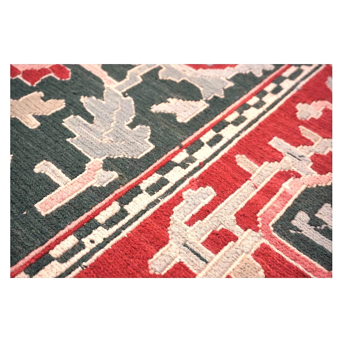 Chinese Sultanmac Wool 8x10 Green & Red Handmade Area Rug #1144289