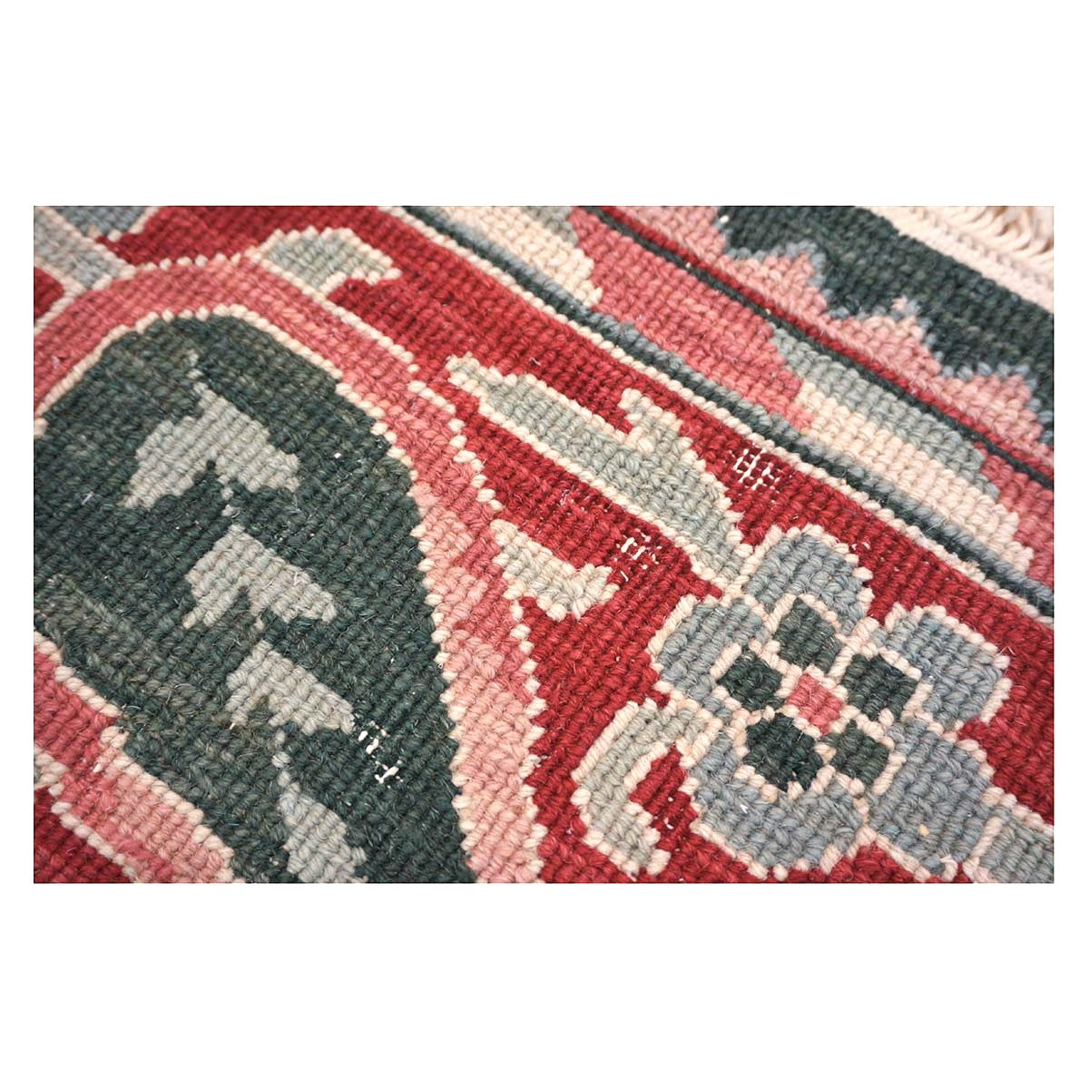 Chinese Sultanmac Wool 8x10 Green & Red Handmade Area Rug #1144289