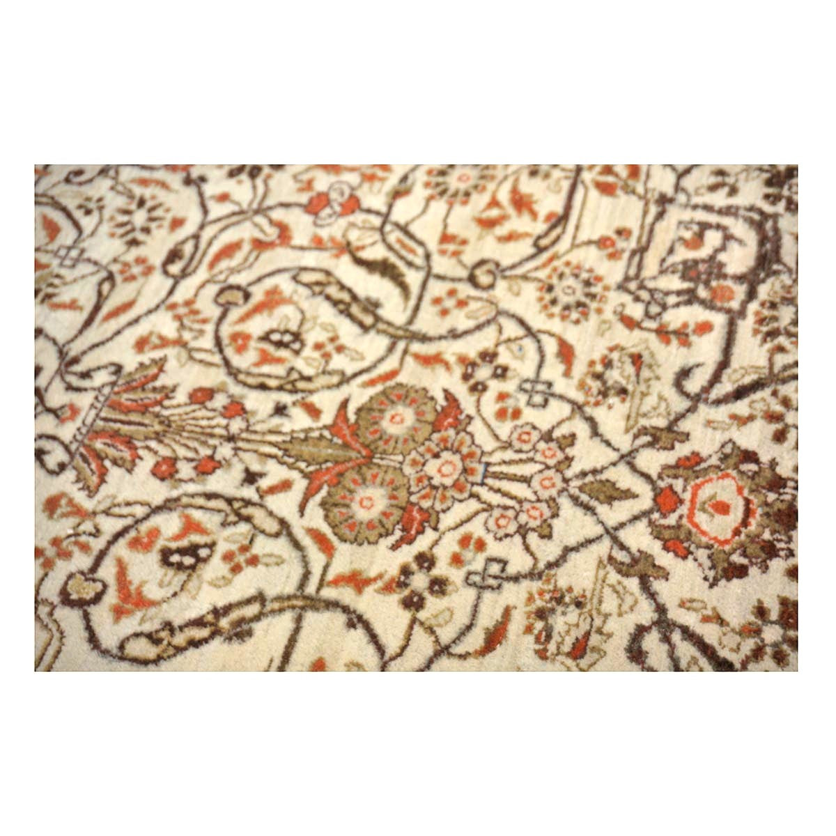 Antique Persian Tabriz Haji Jalili Wool 5x7 Ivory, Rust & Taupe Handmade Area Rug #1144749