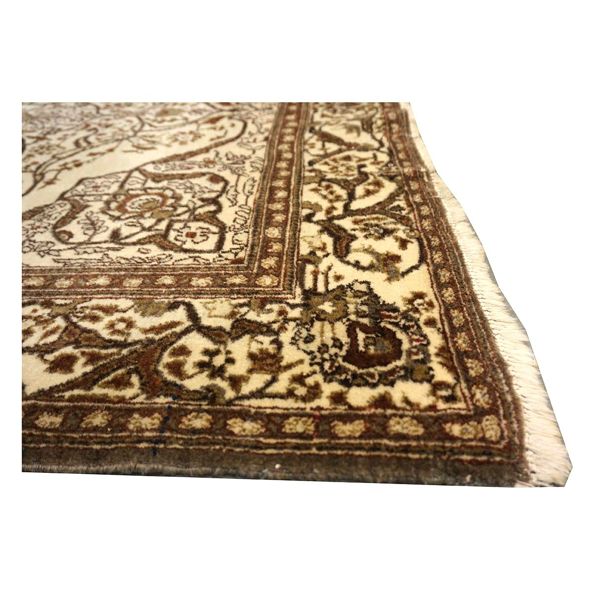 Antique Persian Tabriz Haji Jalili Wool 5x7 Ivory, Rust & Taupe Handmade Area Rug #1144749