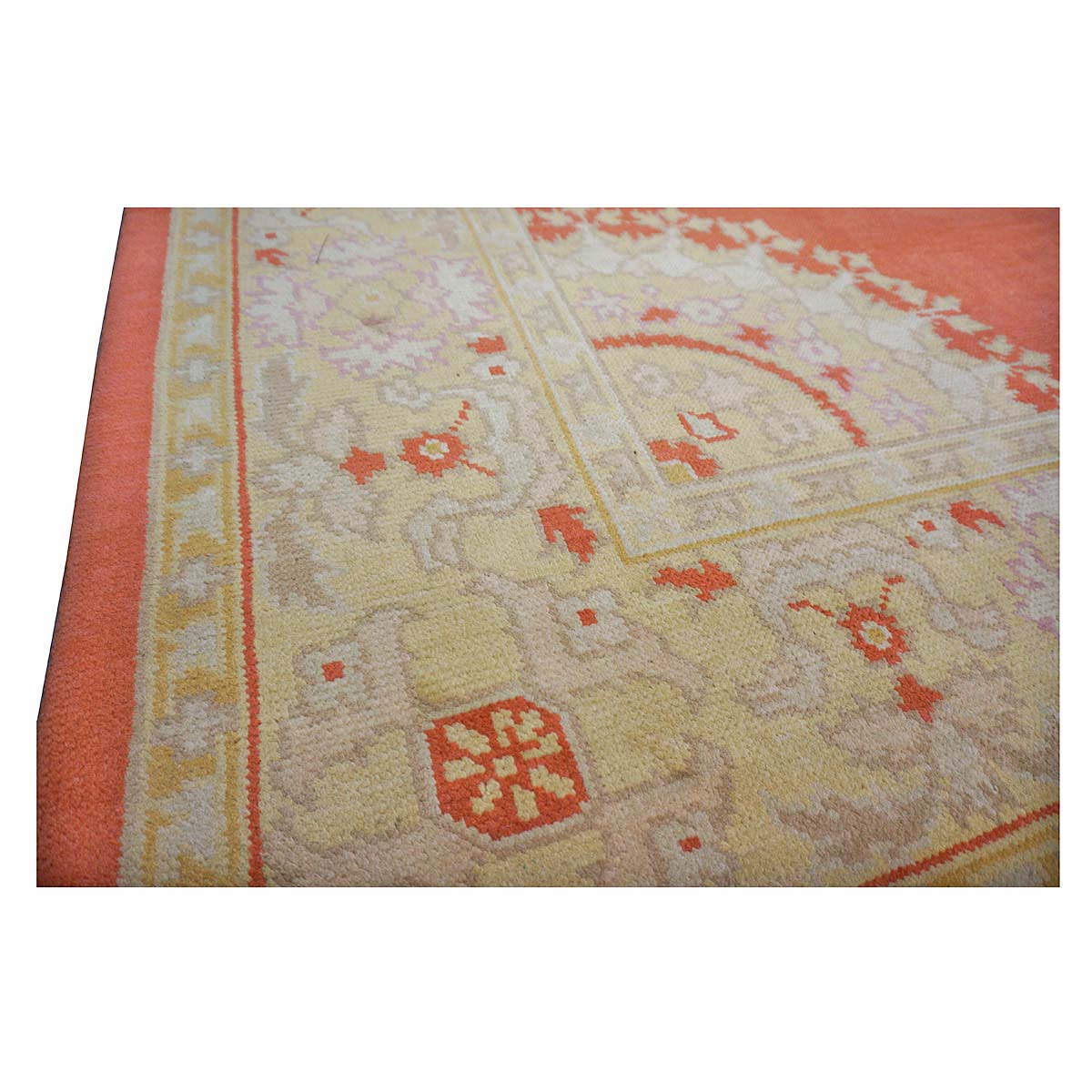 Chinese Oushak Wool 9x12 Orange & Ivory Handmade Area Rug #1144771