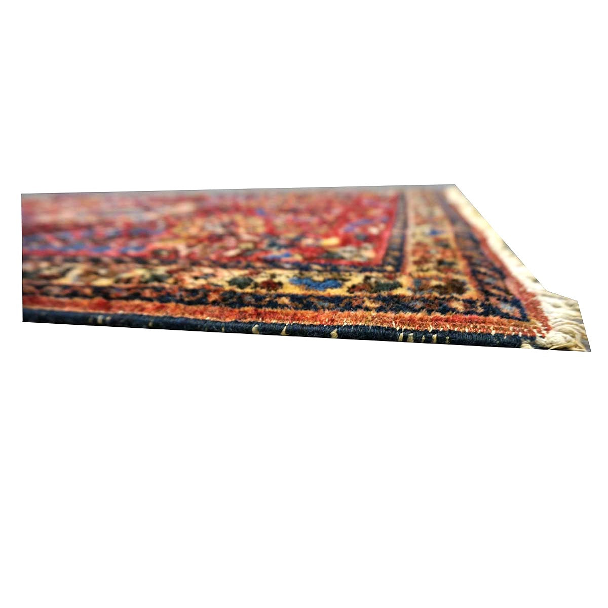 Antique Persian Sarouk Wool 2x3 Red, Blue & Ivory Handmade Throw Rug  #1144772