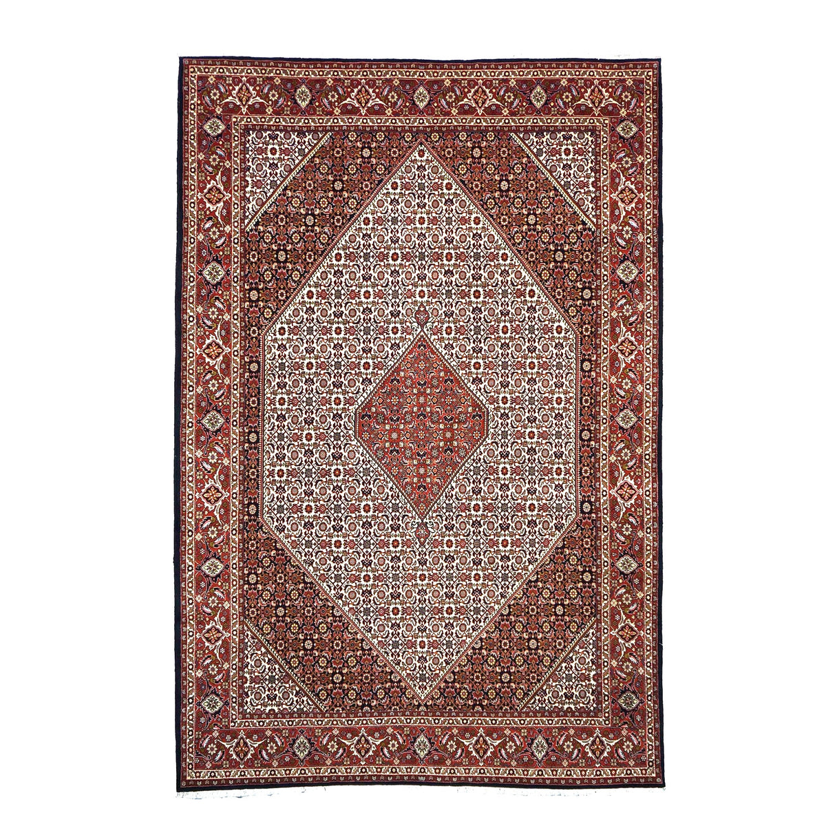 Persian Bidjar Wool 7x11 Navy & Red Handmade Area Rug # 1144778