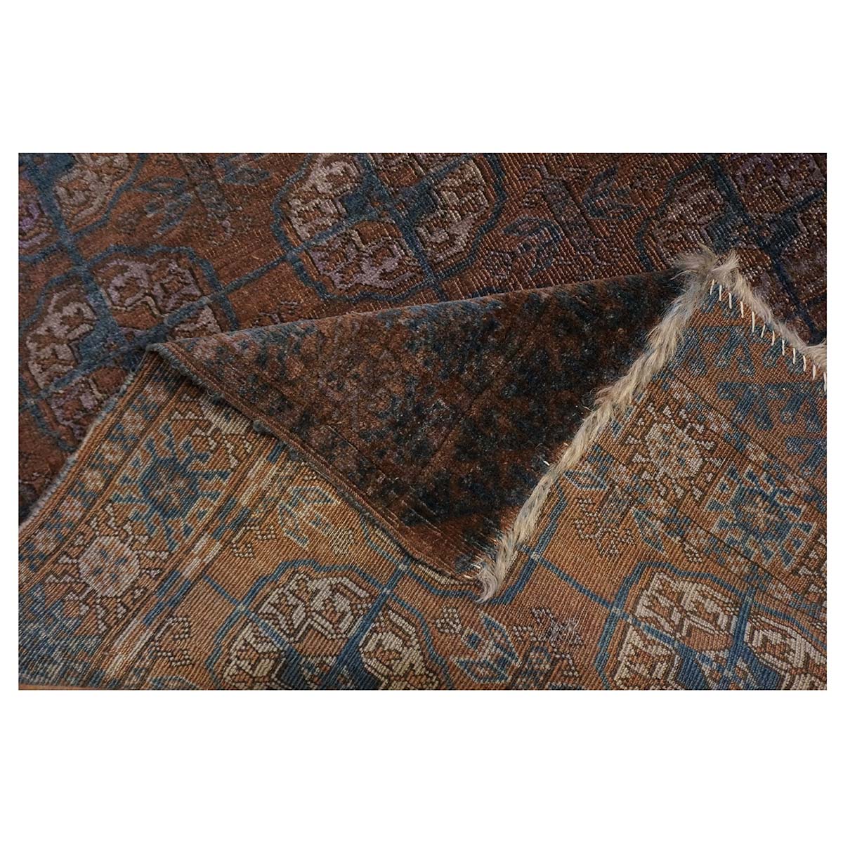 Antique Turkmen Overdye 2x3 Purple Handmade Area Rug #9901796 image 6