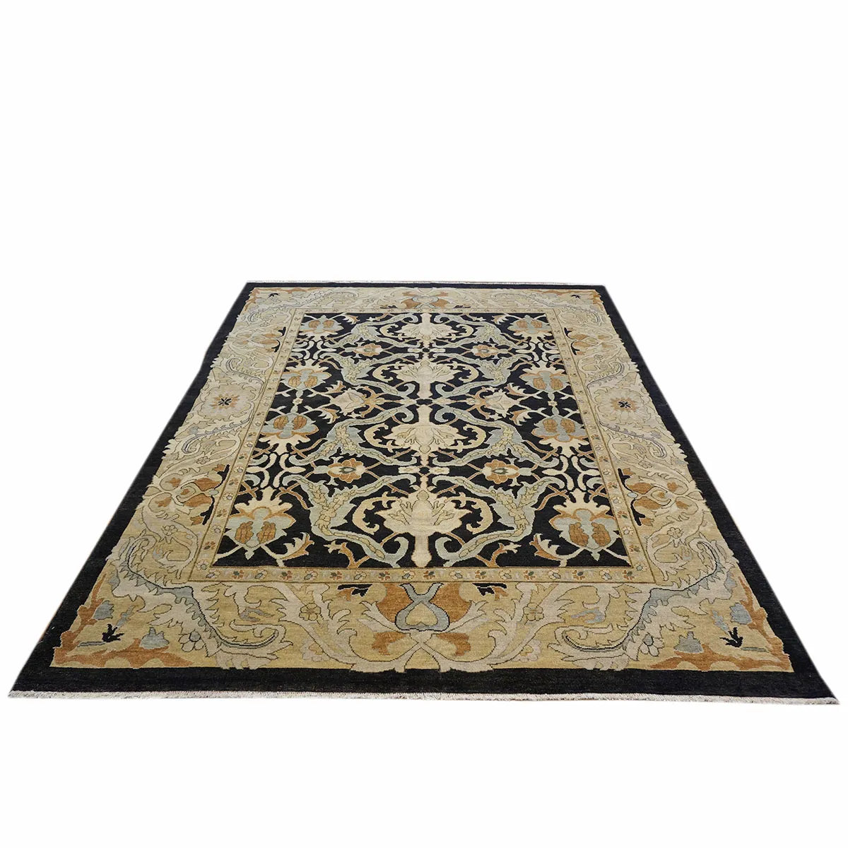 Sultanabad Masters 8x10 Tan & Black Handmade Area Rug #9902743 image 1