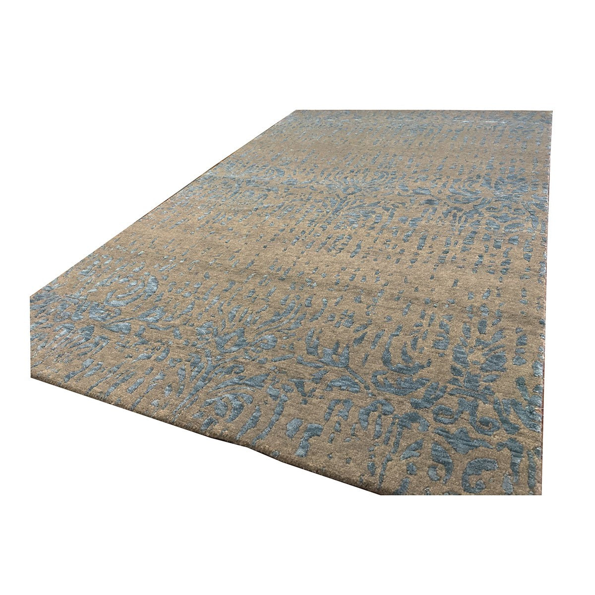 Nepalese Modern Wool & Silk 4X6 Grey Area Rug #9902672 image 2