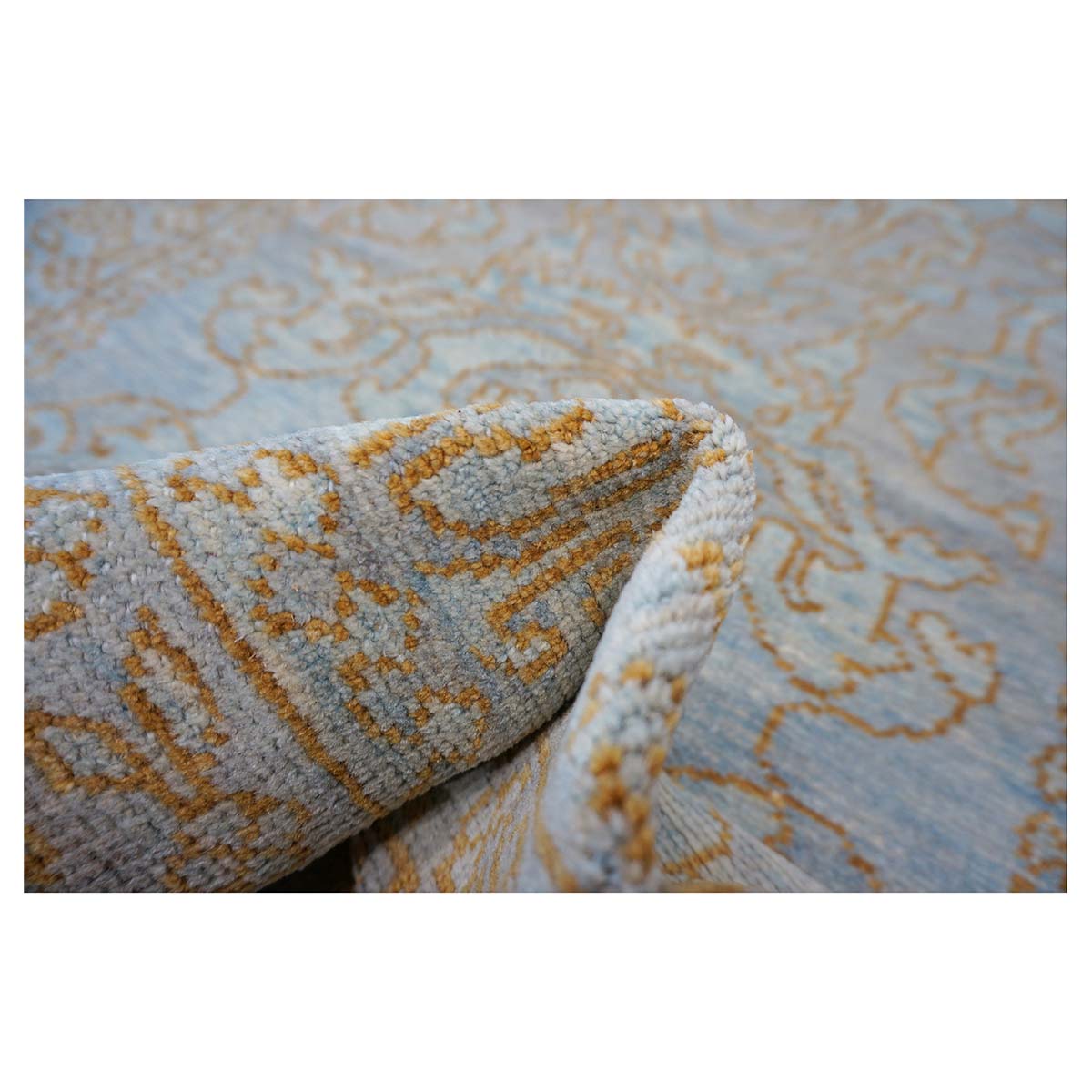Sultanabad Master 3x12 Light Slate & Gold Hallway Runner Rug #1143677 image 9