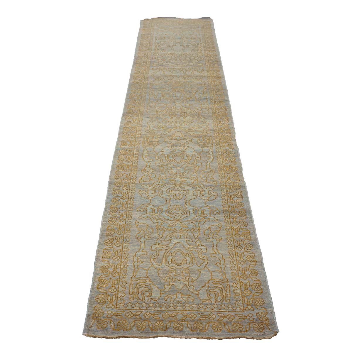 Sultanabad Master 3x12 Light Slate & Gold Hallway Runner Rug #1143679 image 4