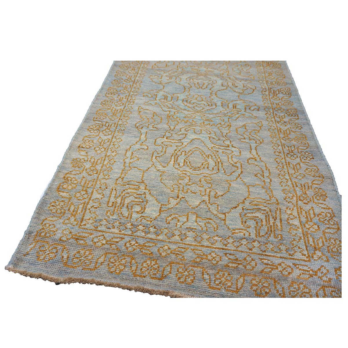 Sultanabad Master 3x12 Light Slate & Gold Hallway Runner Rug #1143677 image 2