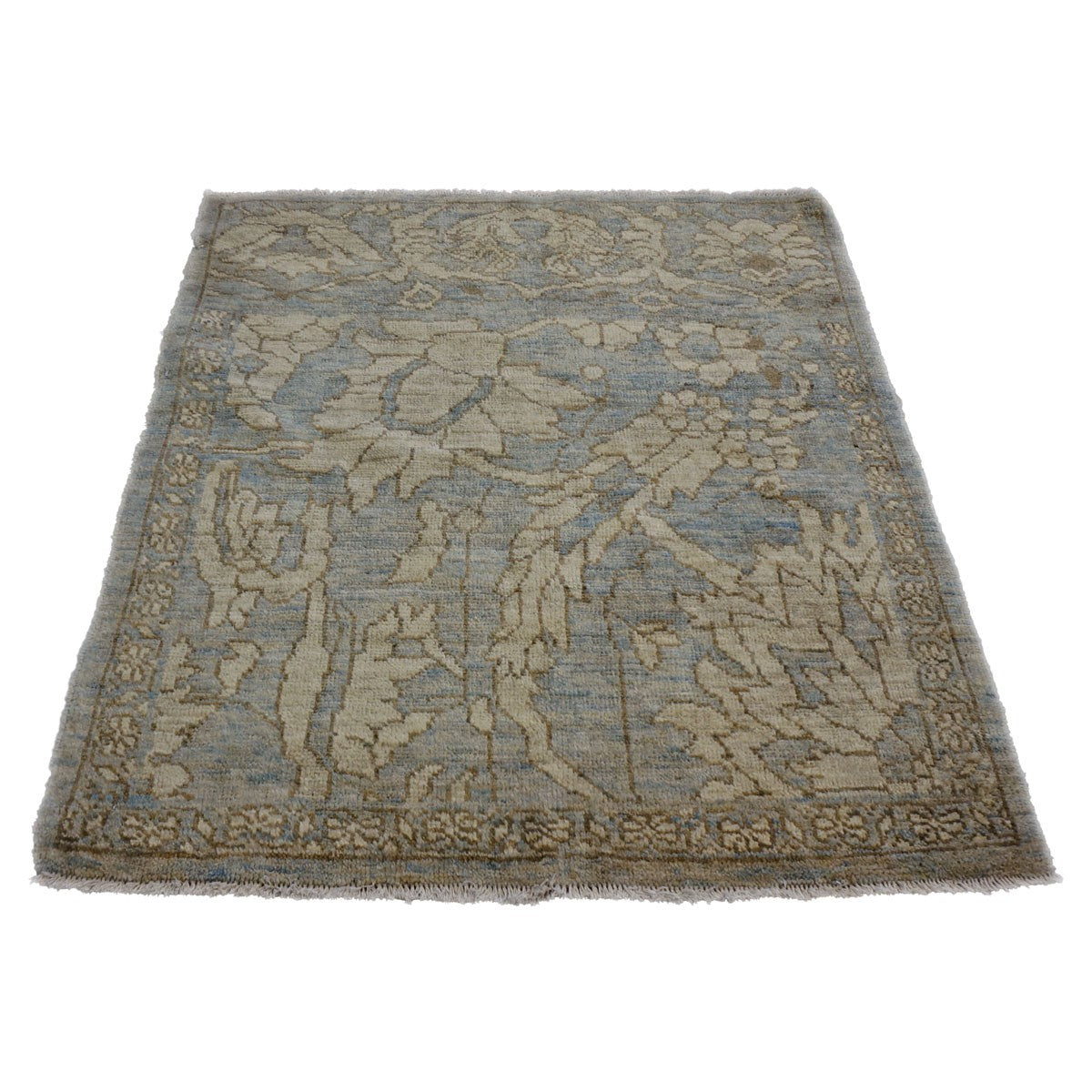 Persian Sultanabad 3x3 Slate Blue & Grey Handmade Area Rug #1141335 image 2