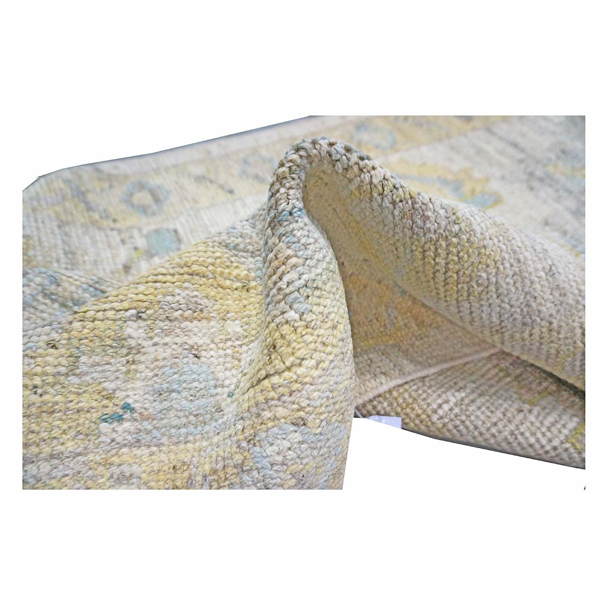 21st Century Turkish Oushak 3X18 Gold, Ivory & Charcoal Handmade Runner Rug #1144143 image 9