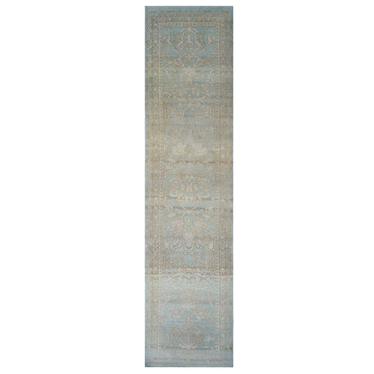 21st Century Sultanabad Soft Blue & Ivory 2'8" x 11'6" Wool Hall Runner #1143293 image 0