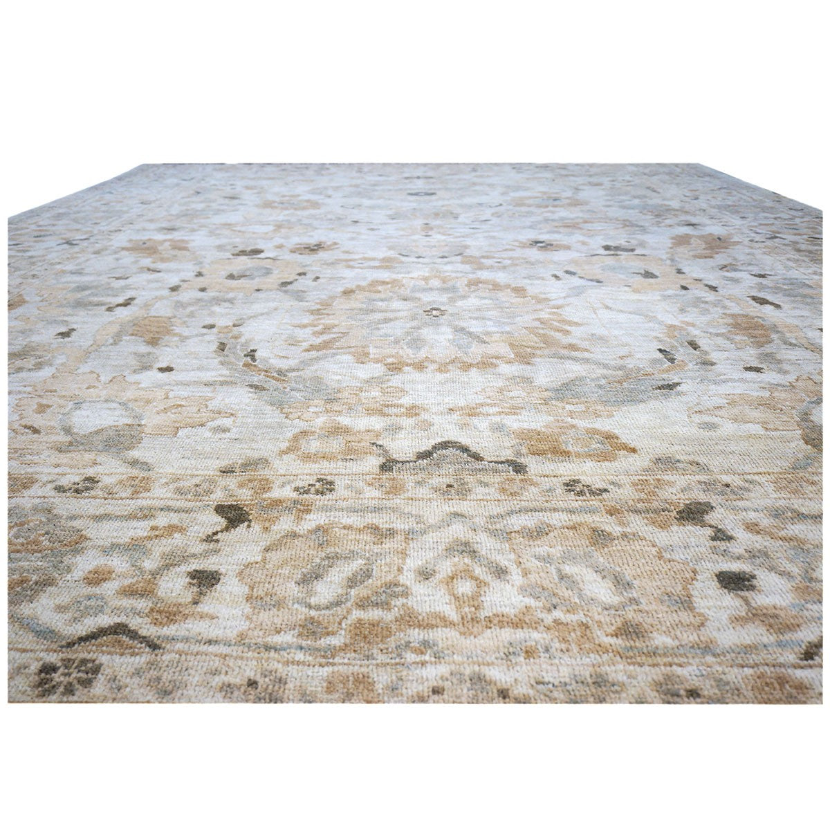 Persian Sultanabad 9x12 Tan and Ivory Handmade Area Rug #1142628 image 1