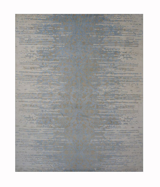 Area Rugs: #1143451 Modern Wool and Silk 8 x 10 Indo Nepal Grey Rug image 0