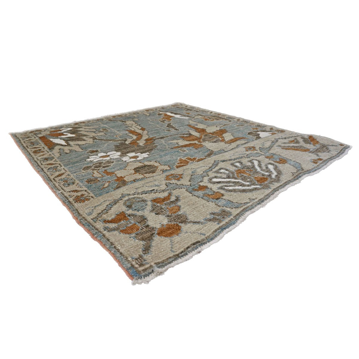 Persian Sultanabad Masters 3x3 Slate & Rust Square Handmade Area Rug #1141929 image 2