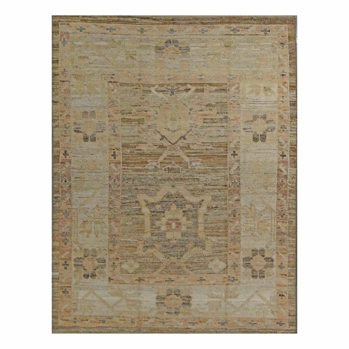 21st Century Turkish Oushak 4X6 Gold, Charcoal & Ivory Handmade Area Rug #1144107 image 0