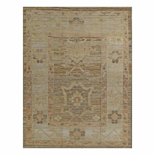 21st Century Turkish Oushak 4X6 Gold, Charcoal & Ivory Handmade Area Rug #1144107 image 0