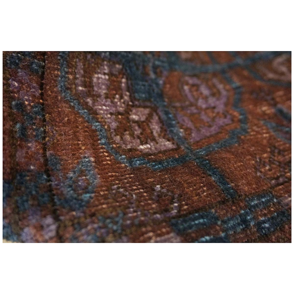 Antique Turkmen Overdye 2x3 Purple Handmade Area Rug #9901796 image 3
