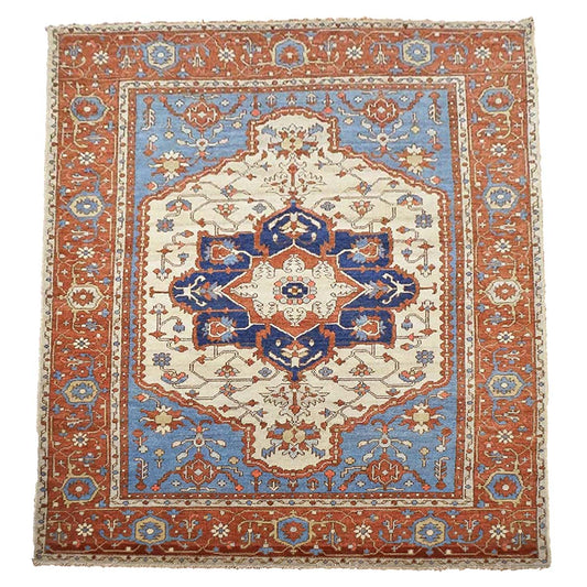 21st Century Serapi 5x7 Rust, Ivory, & Blue Handmade Area Rug #1143113 image 0