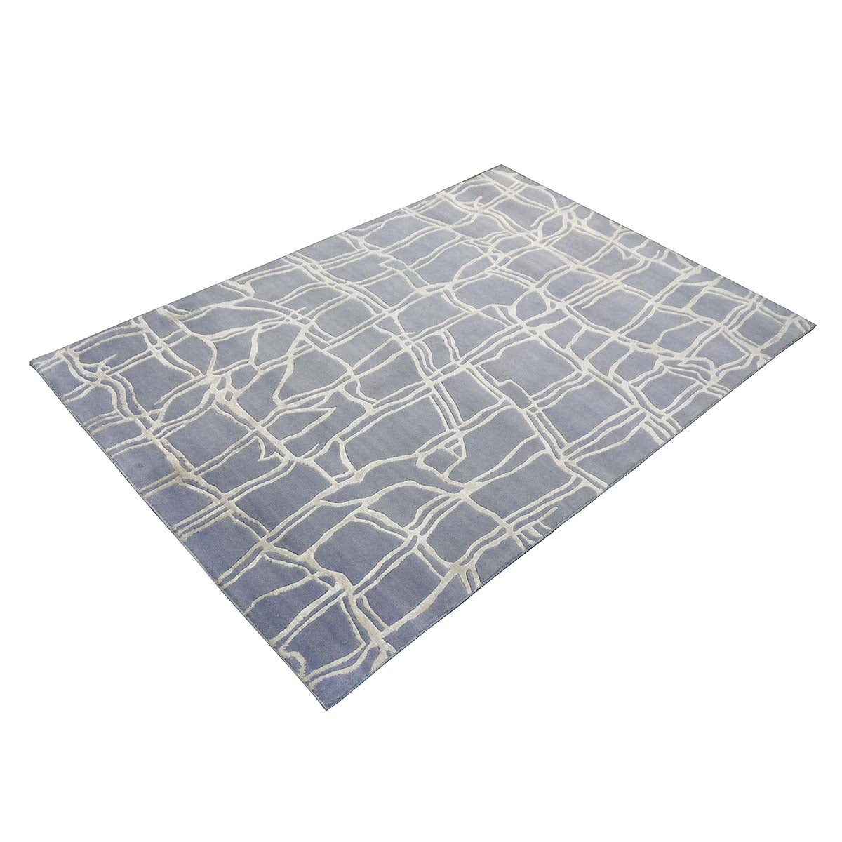 Nepalese Modern Wool & Silk 4X6 Slate Blue Area Rug #9902908 image 5