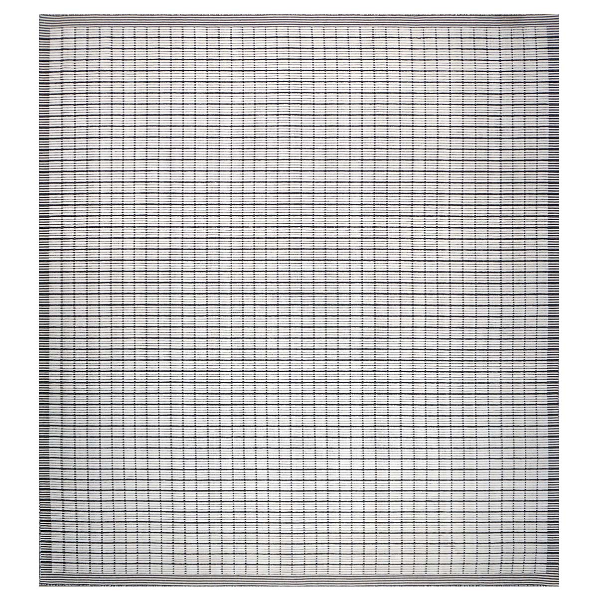 Modern 3D Wool 12x14 White & Black Handloom Area Rug #1144037 image 0