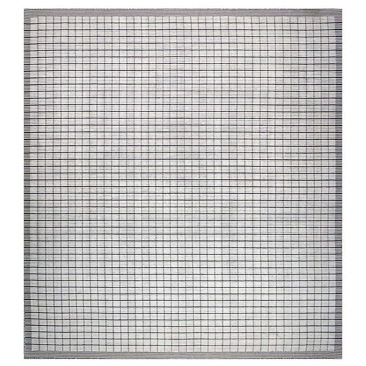 Modern 3D Wool 12x14 White & Black Handloom Area Rug #1144037 image 0