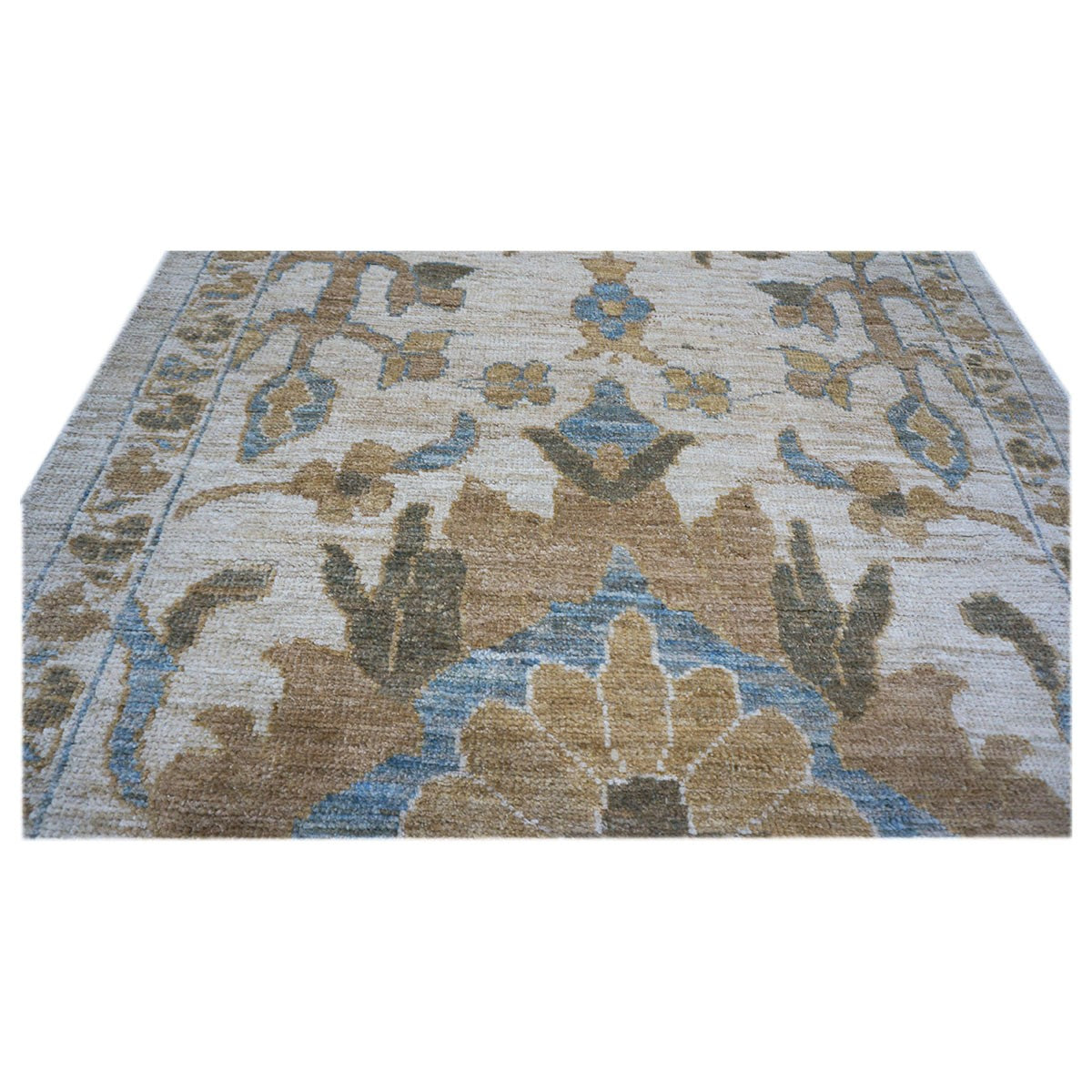 Persian Sultanabad 3x23 Ivory & Tan Hall Runner #1141108 image 3