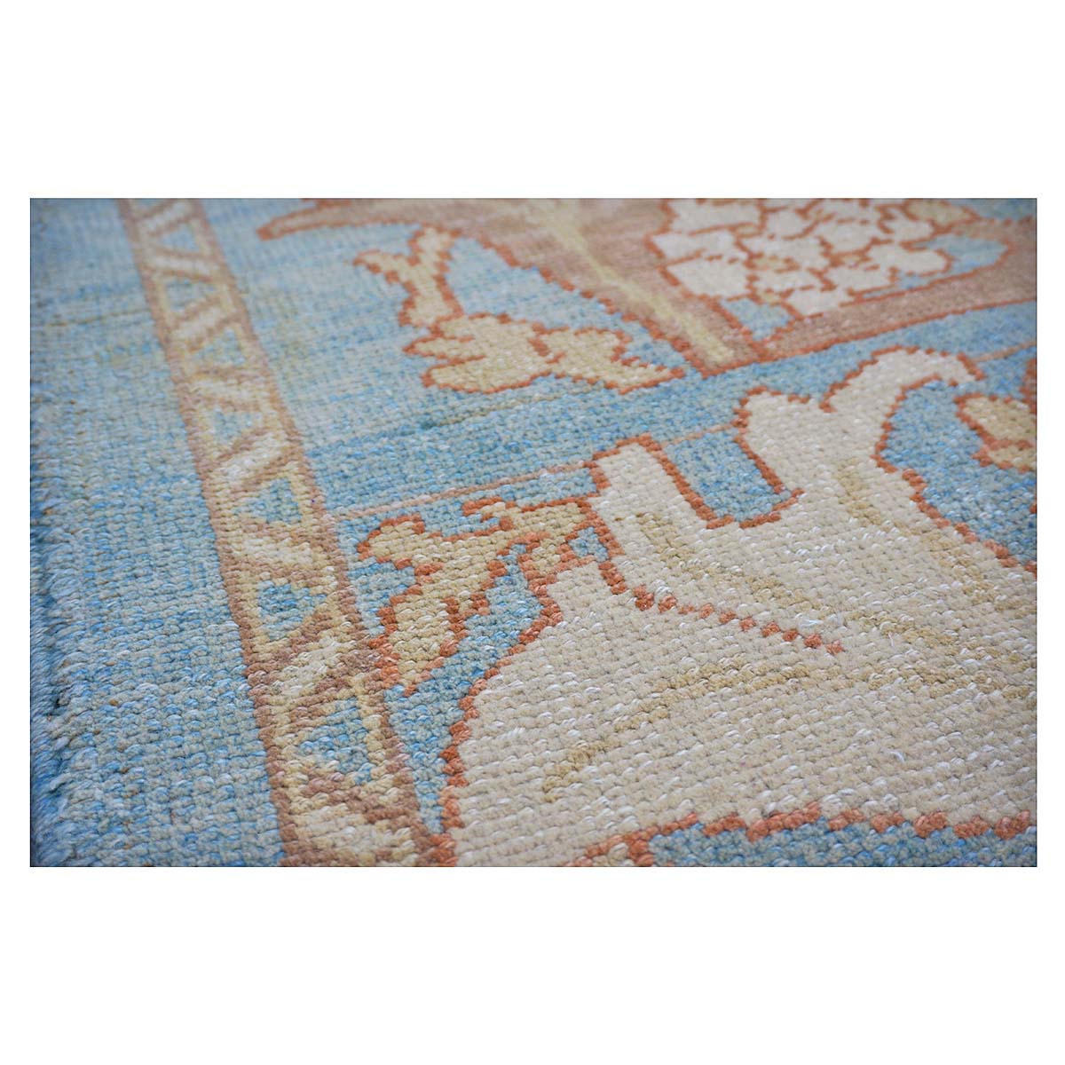 21st Century Turkish Donegal Oushak 8x11 Blue, Ivory, & Clay Area Rug #1140682 image 8