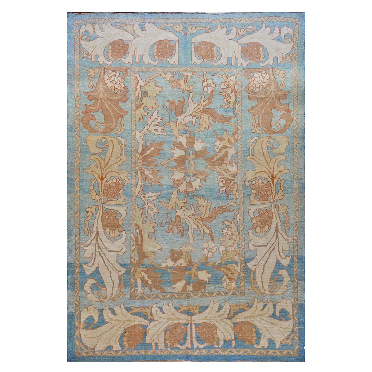 21st Century Turkish Donegal Oushak 8x11 Blue, Ivory, & Clay Area Rug #1140682 image 0