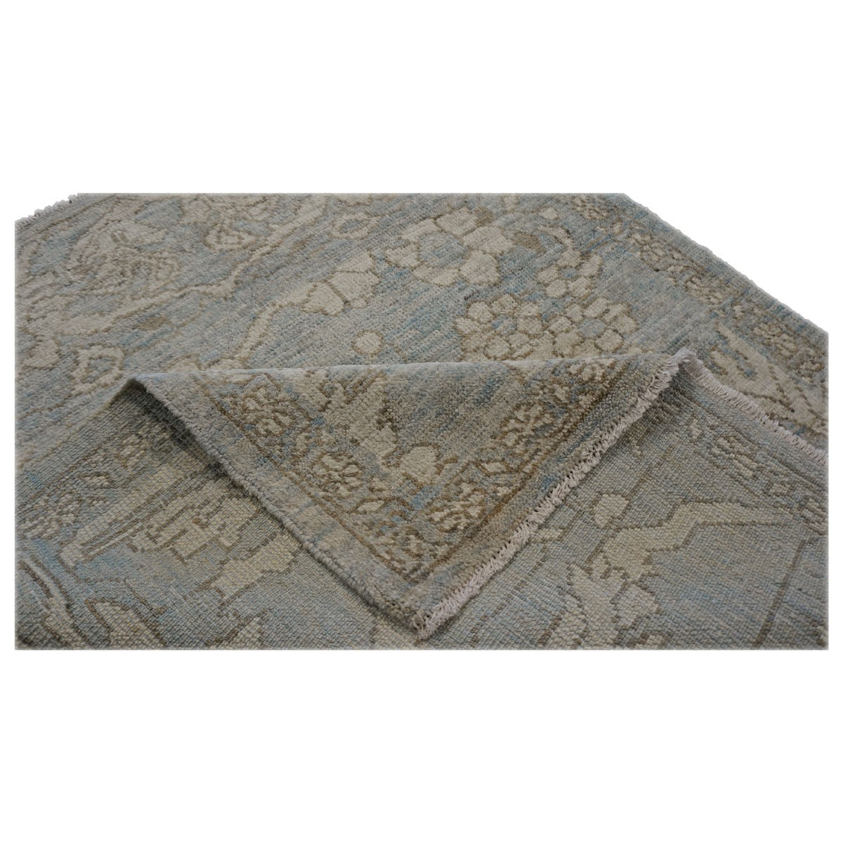 Persian Sultanabad 3x3 Slate Blue & Grey Handmade Area Rug #1141335 image 4