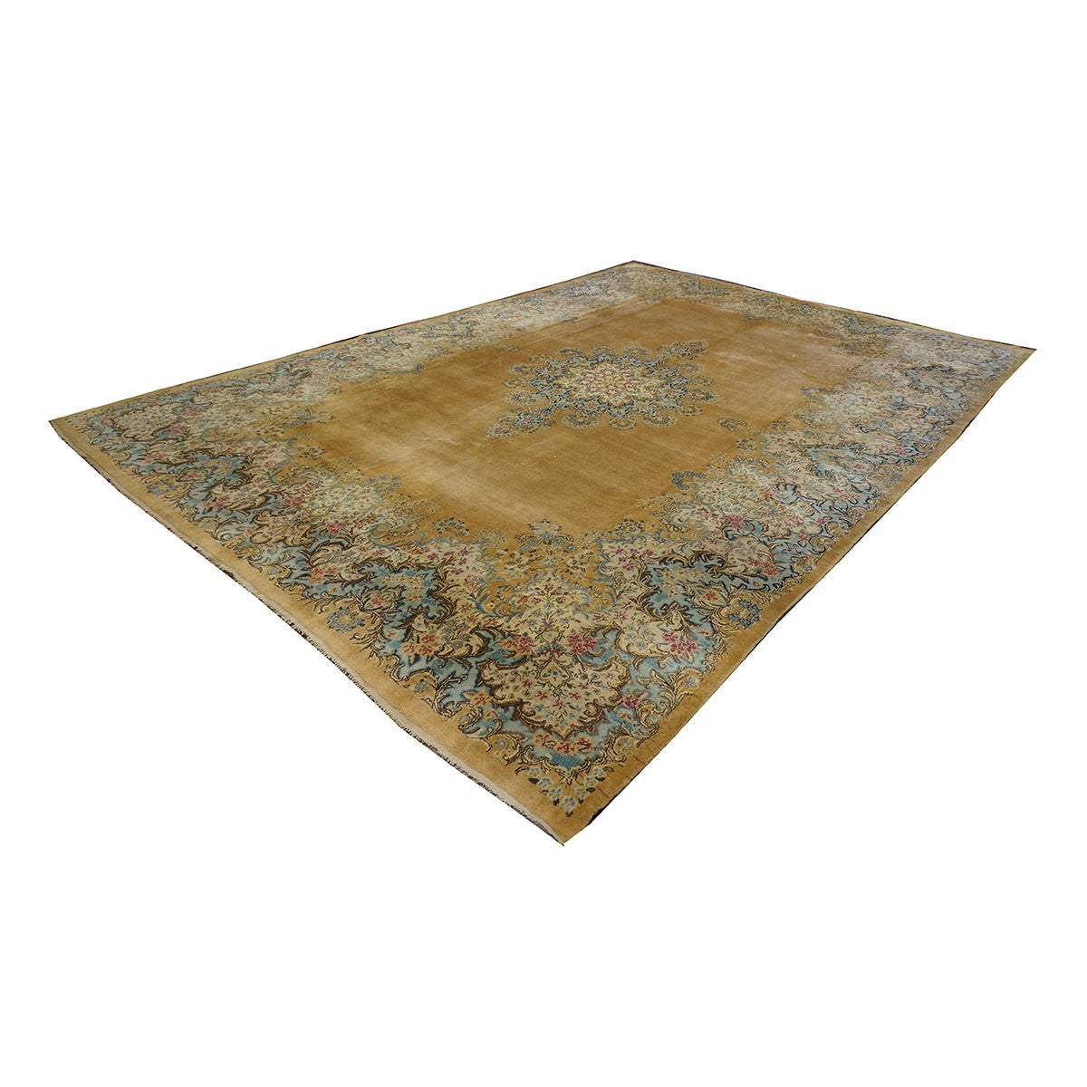 Antique Persian Kerman 10X14 Gold Area Rug #9901155 image 2