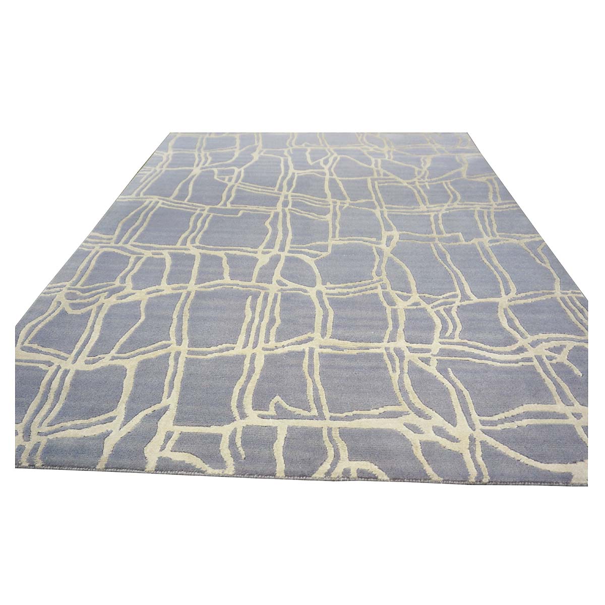 Nepalese Modern Wool & Silk 4X6 Slate Blue Area Rug #9902908 image 2