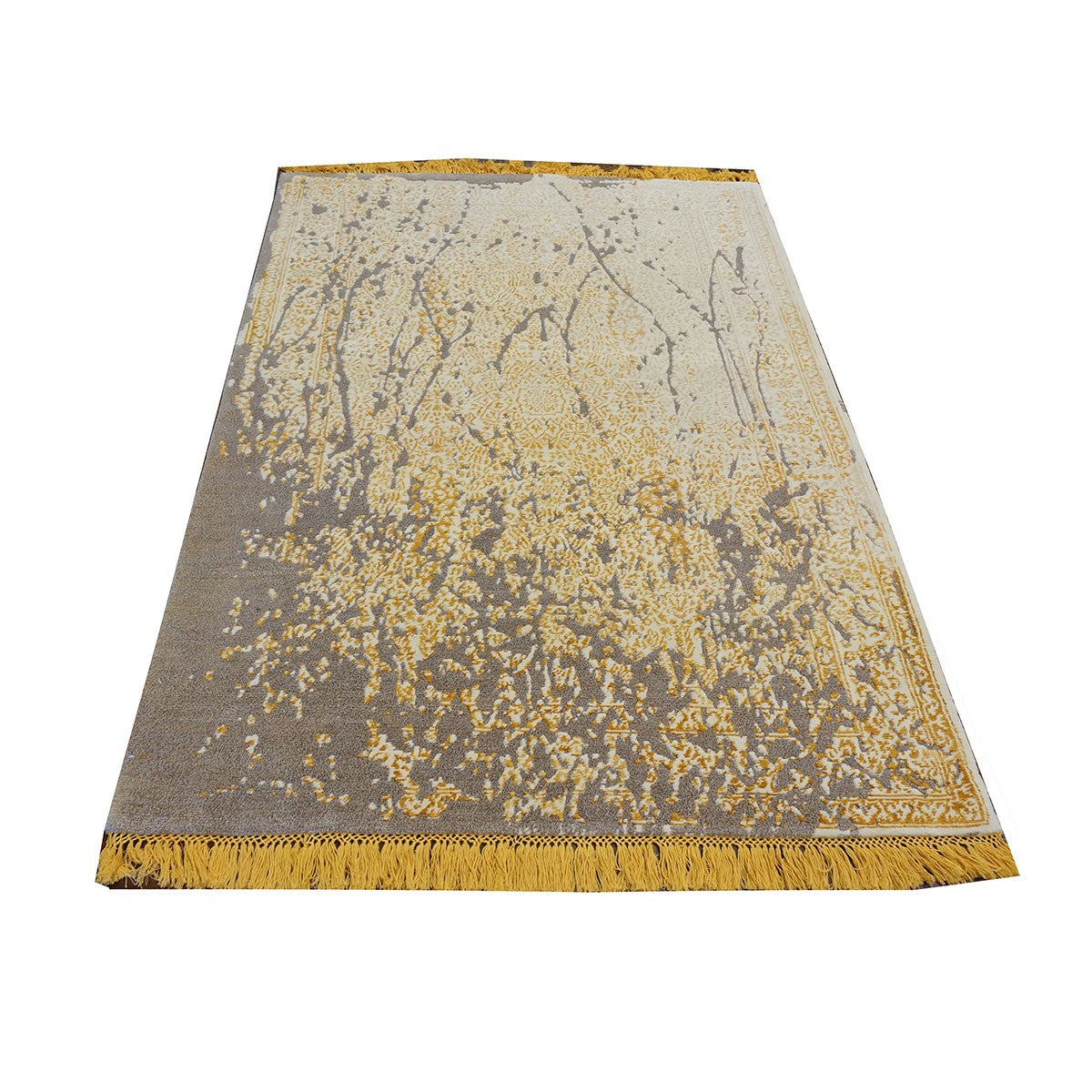 Nepalese Modern Wool & Silk 4X6 Yellow Area Rug #1143785 image 1