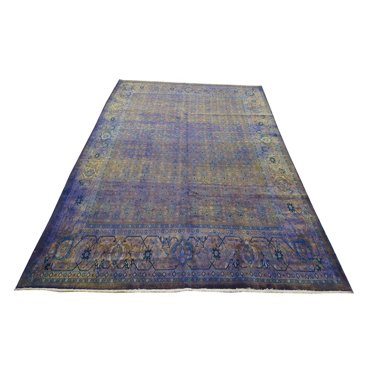 Vintage Persian Mahal Modern Overdye 7x10 Purple Handmade Area Rug #9902744 image 5