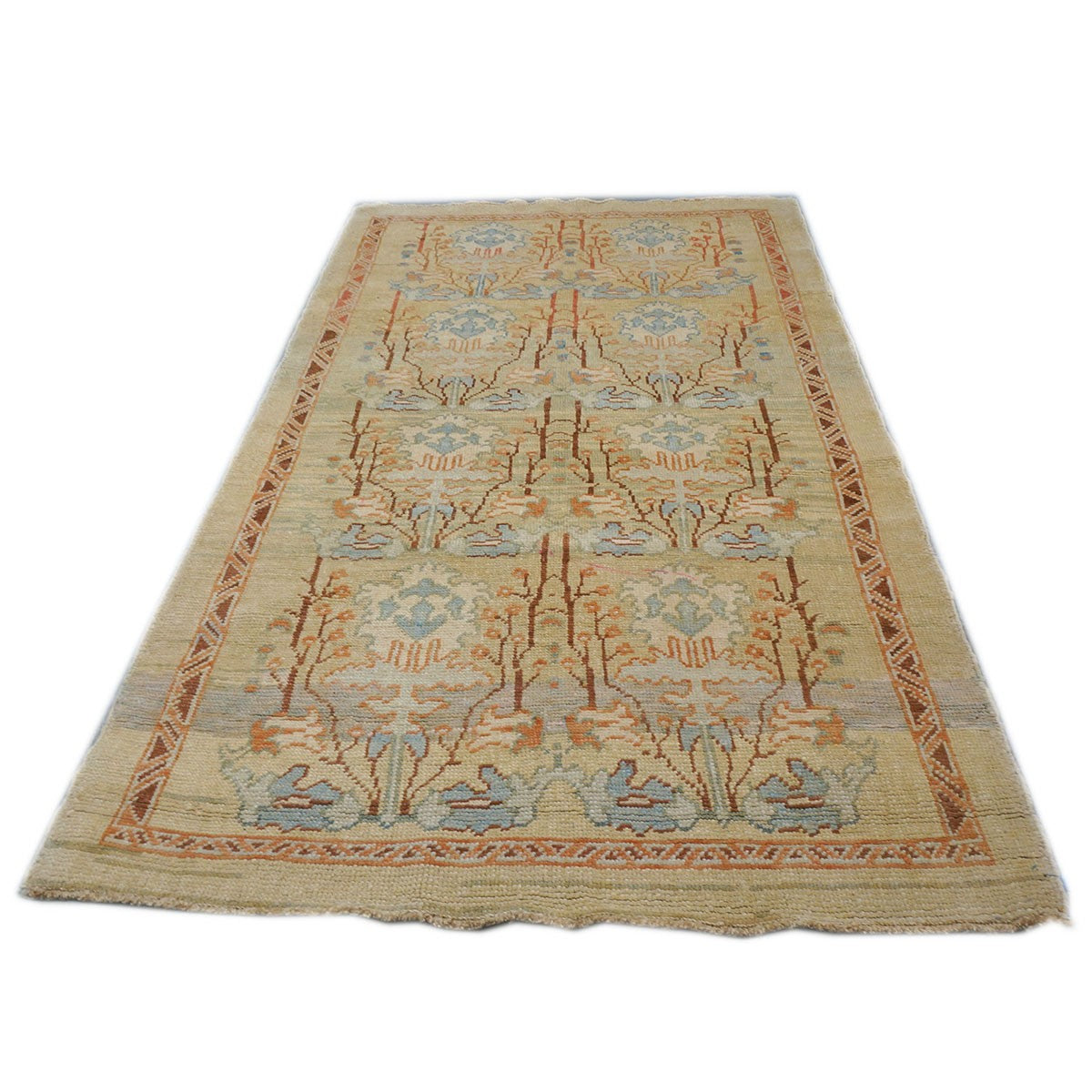 21st Turkish Donegal 4x8 Tan and Rust Handmade Area Rug #1140876 image 2