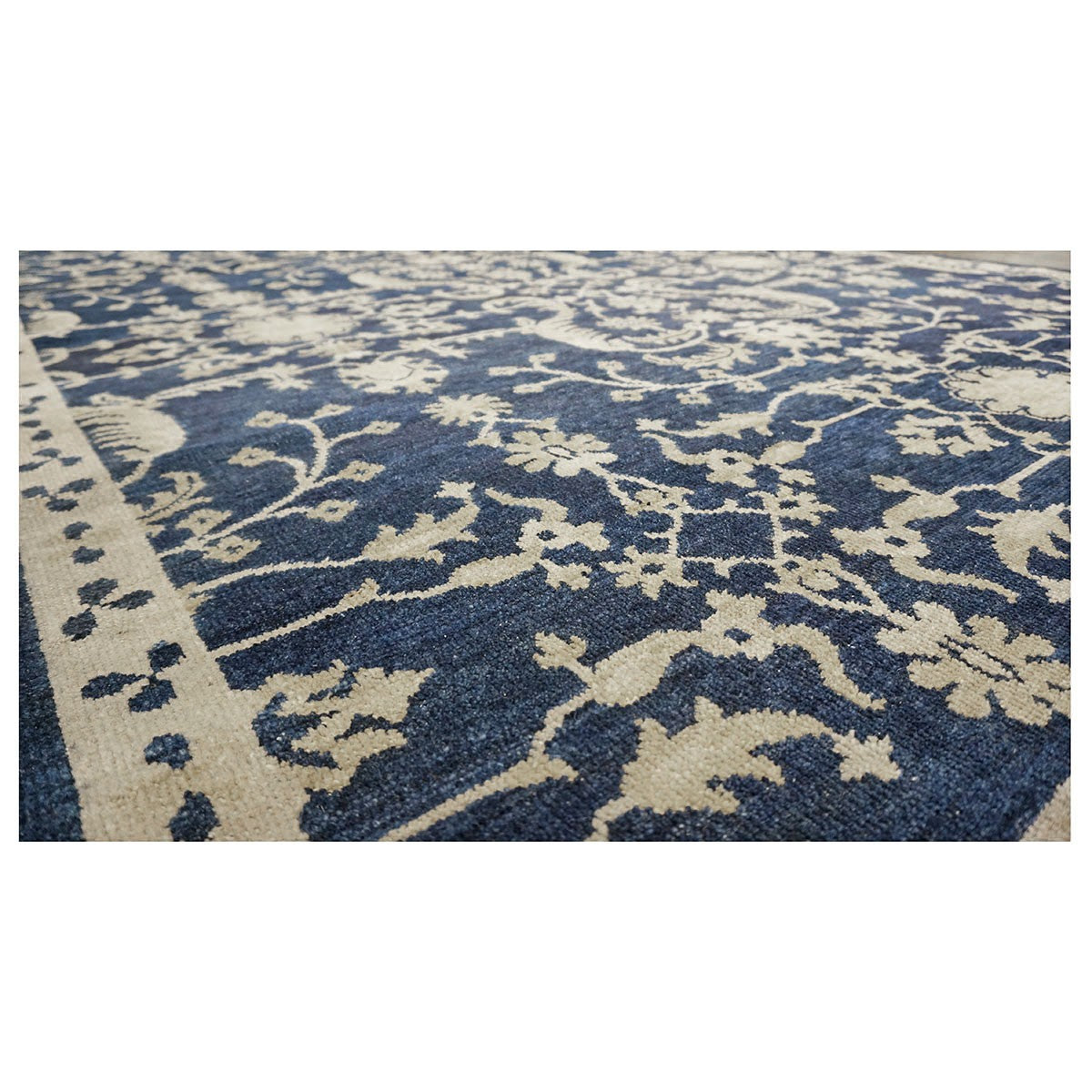 Persian Sultanabad 6x10 Navy Blue & Ivory Handmade Area Rug #1144038 image 4