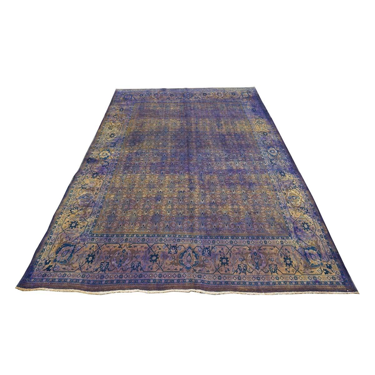 Vintage Persian Mahal Modern Overdye 7x10 Purple Handmade Area Rug #9902744 image 1