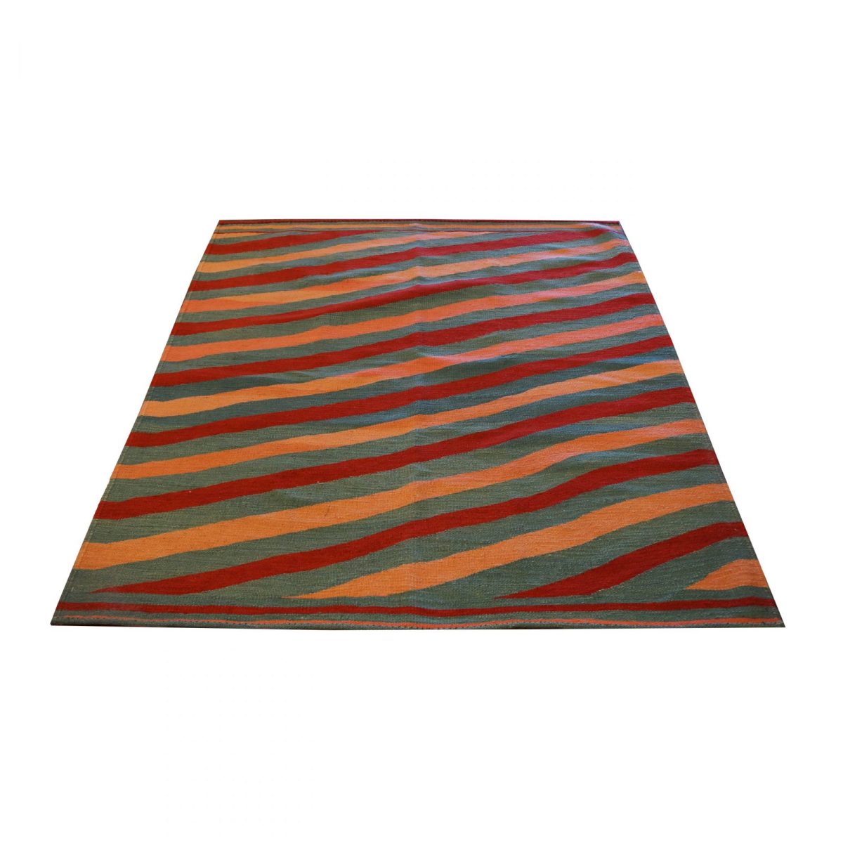 Turkish Safari Kilim 5X6 Red & Orange Area Rug #1142567 image 1