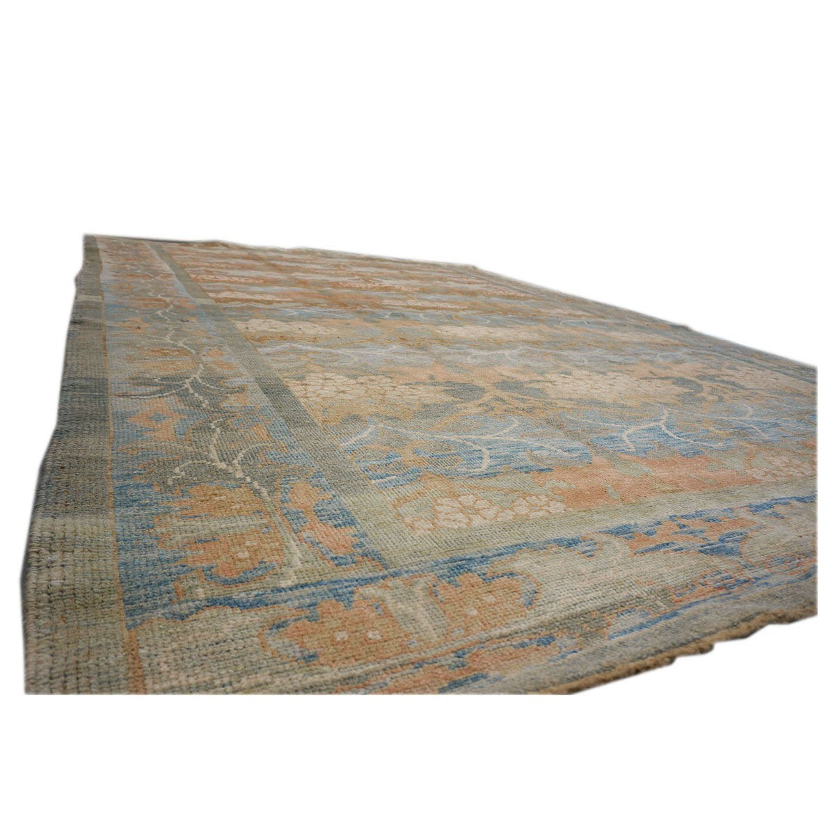 Turkish Donegal 8x11 Blue, Green, & Salmon Handmade Area Rug #1140933 image 3
