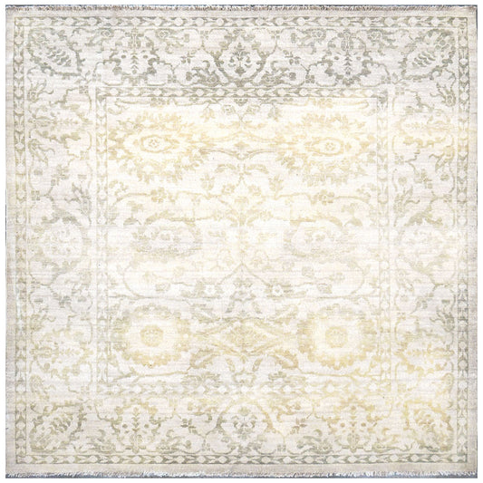 Persian Sultanabad 6x6 Square Ivory & Green Handmade Area Rug #1143466 image 0