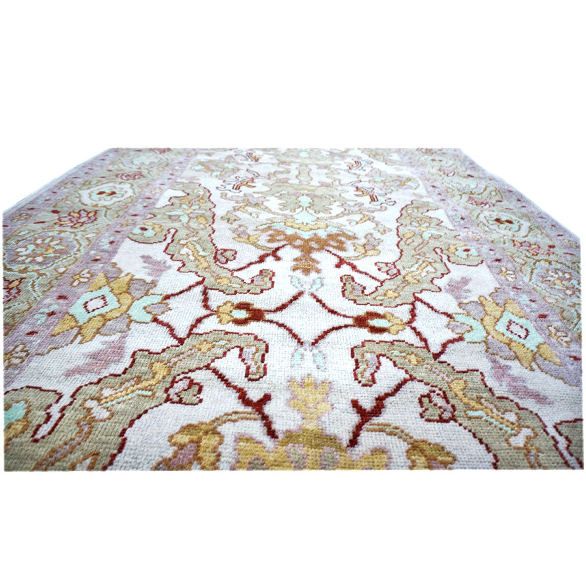 Persian Sultanabad 4x17 Light Khaki & Ivory Hall Runner #1143260 image 5